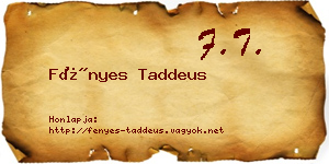 Fényes Taddeus névjegykártya